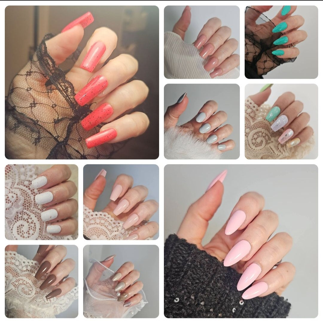 Press - on Nails Rose fluo lovelas Pressonnailsdesign