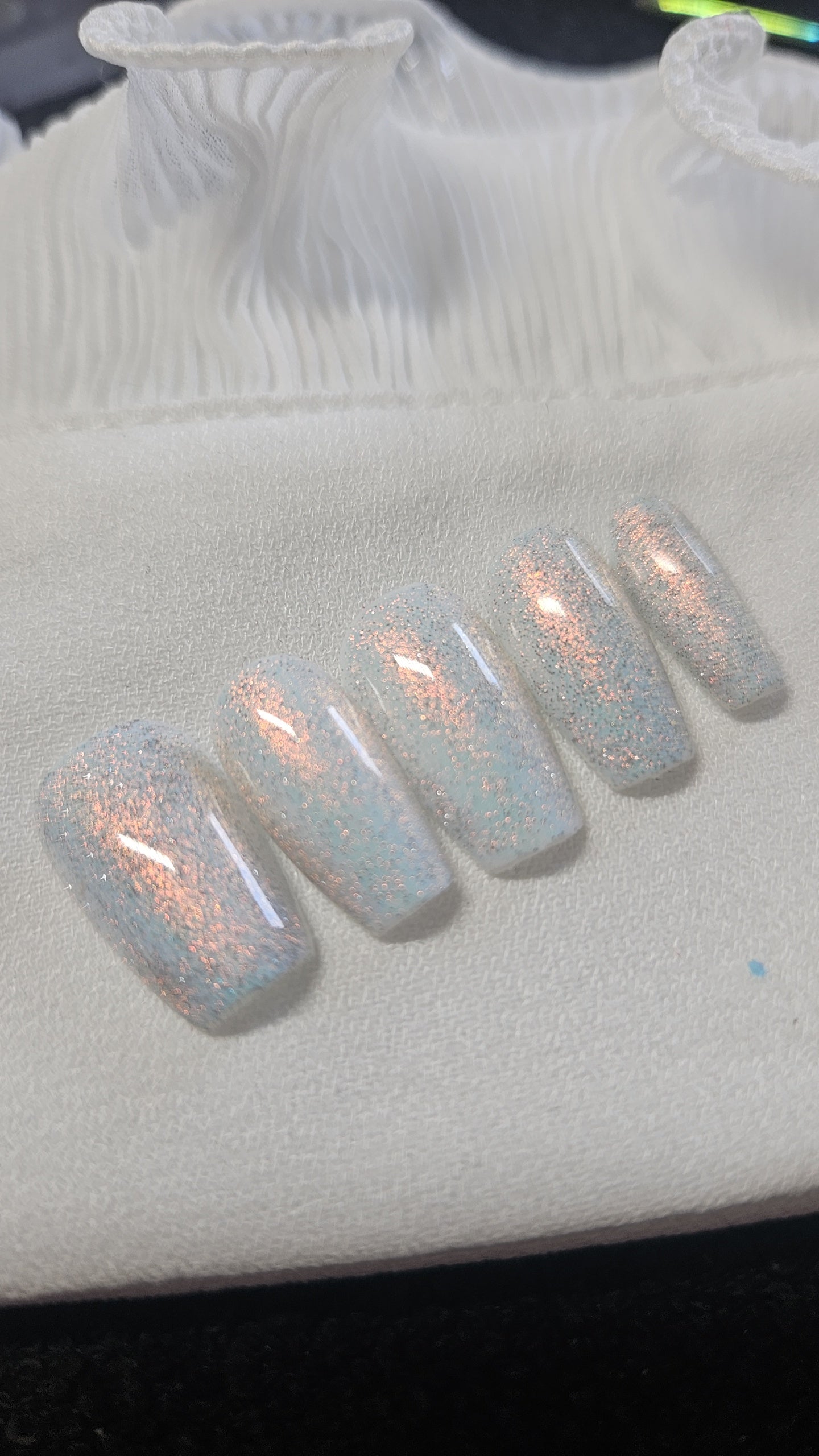 Press-on nails Blanc Pailleté Pressonnailsdesign