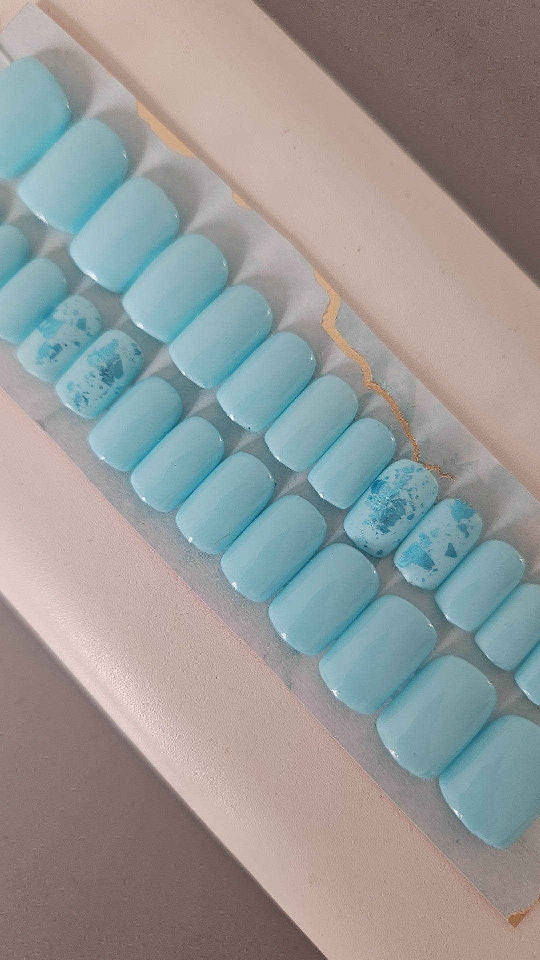 Press-on nails bleu océan Pressonnailsdesign