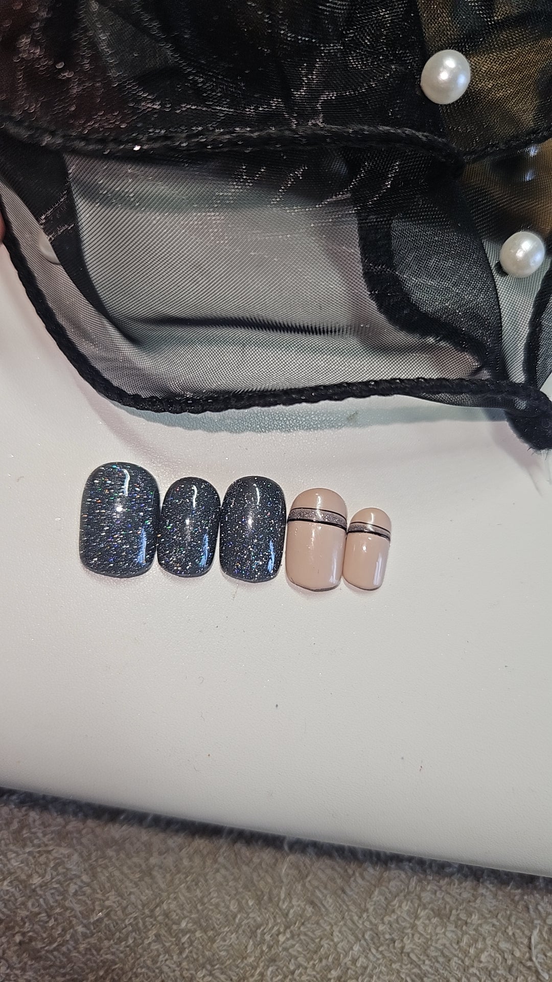 Press-on nails Élégance Nuit & Nude Pressonnailsdesign