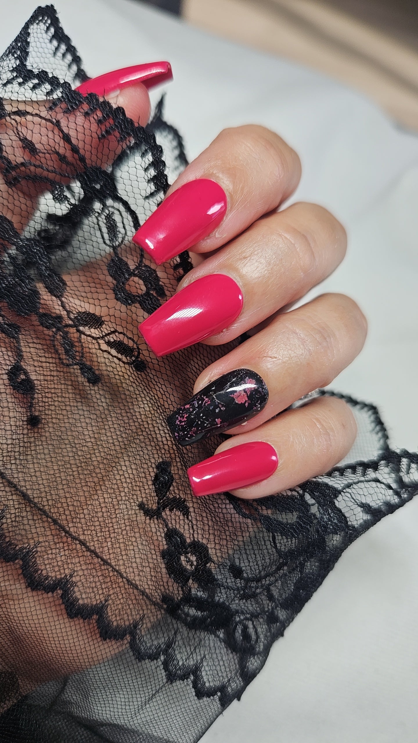 Press-on nails pink & flowers Pressonnailsdesign