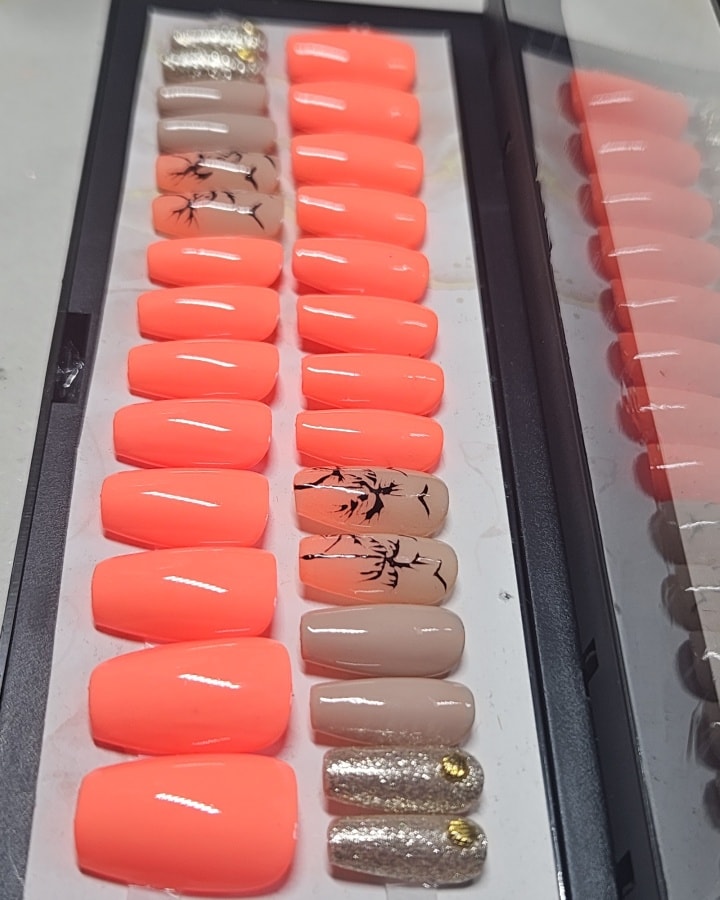 Press-On Nails Sable et Tropique Pressonnailsdesign