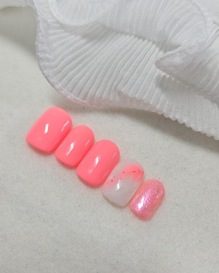 Press-On Nails Rosée de Marbre Pressonnailsdesign