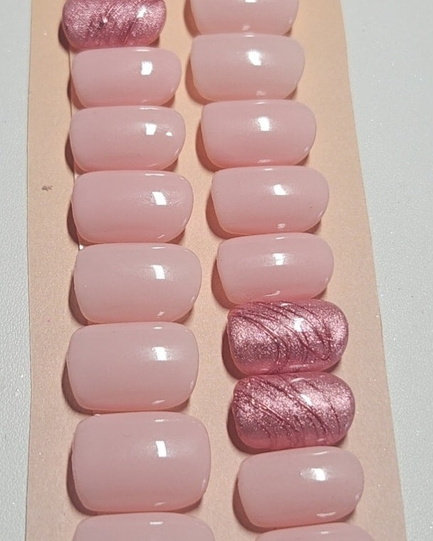 Press-On Nails Éclat Chrome Rose Pressonnailsdesign