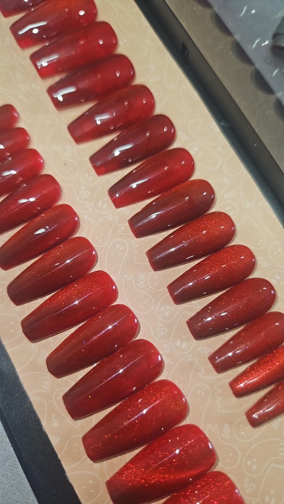 Press-On Nails Red Cat Eyes Pressonnailsdesign