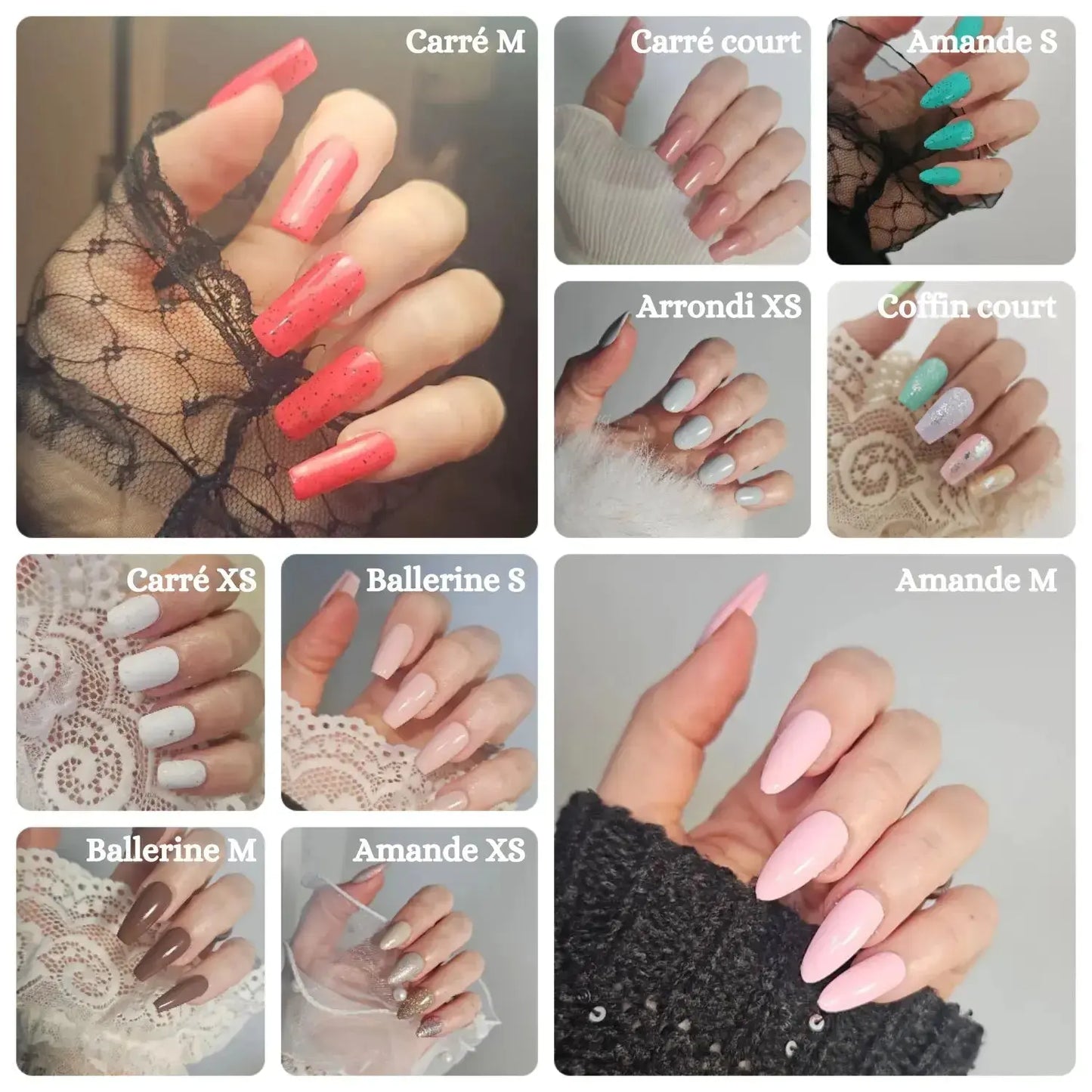 Press-on nails rouge été Pressonnailsdesign