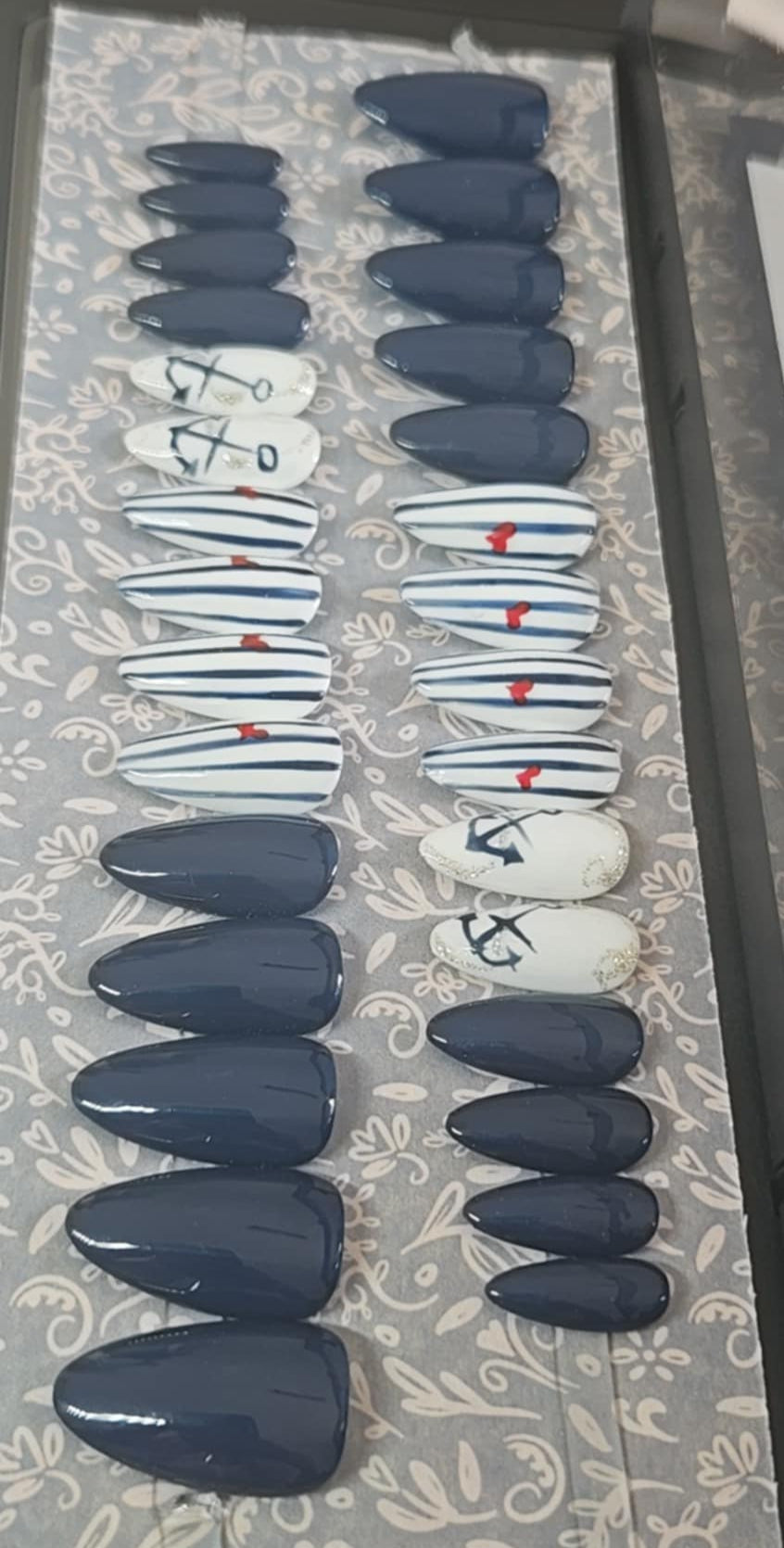 Press-On Nails Évasion Marine & Détails Rouge Passion Pressonnailsdesign