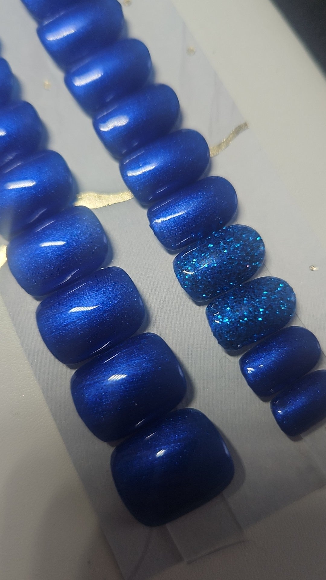 Press-On Nails Bleu Etincelant Pressonnailsdesign