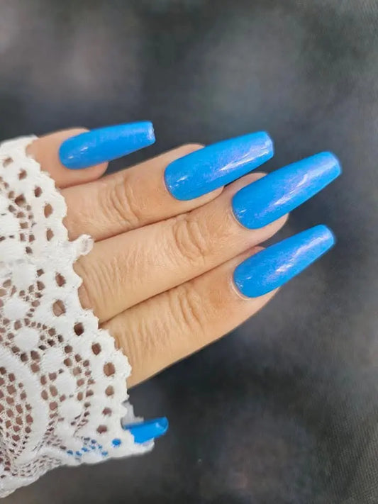 Press - on Nails Splash bleu Pressonnailsdesign