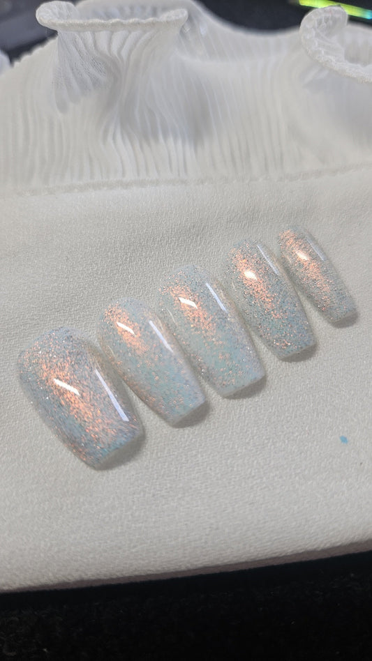 Press-on nails Blanc Pailleté Pressonnailsdesign