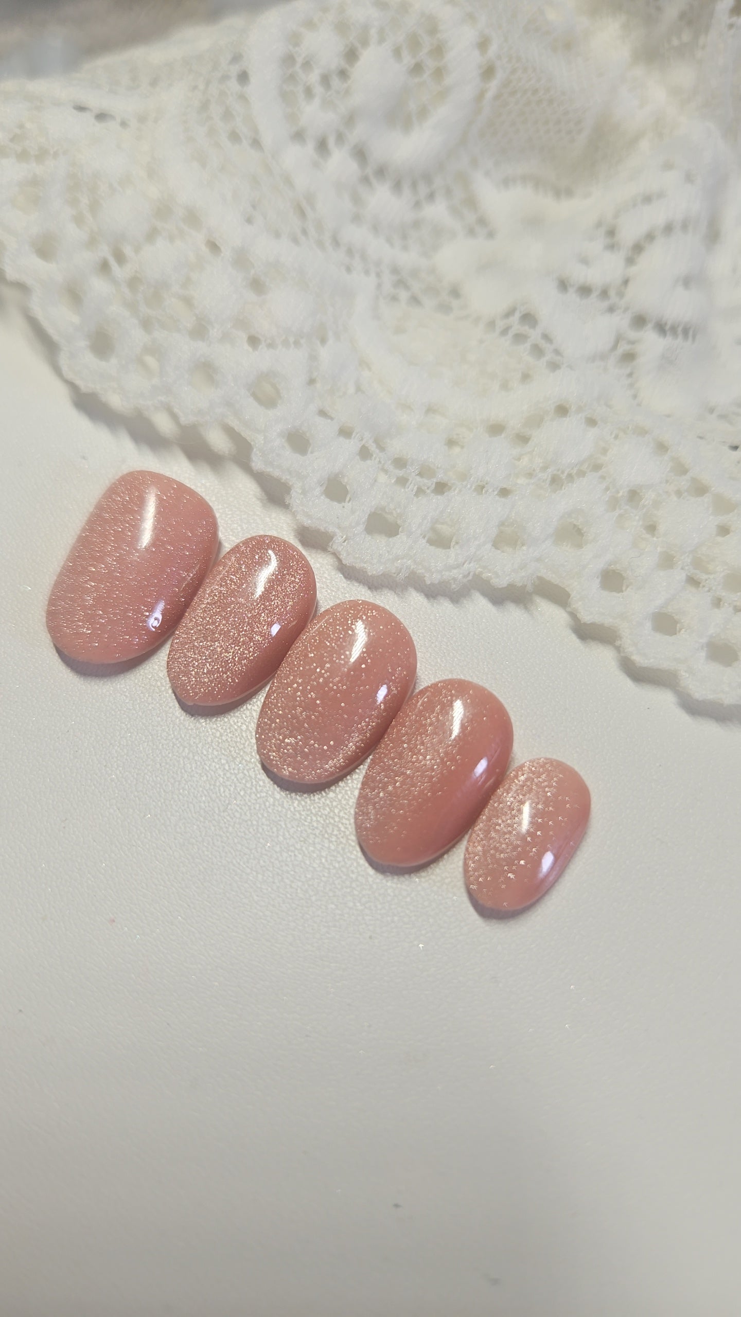 Press-on nails Nude Pailleté Pressonnailsdesign