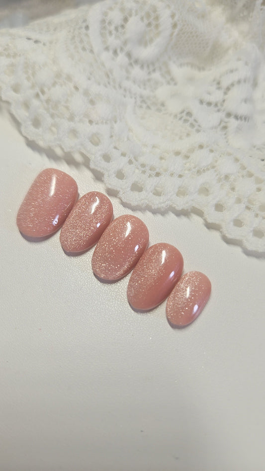 Press-on nails Nude Pailleté Pressonnailsdesign