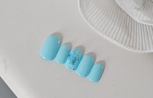 Press-on nails bleu océan Pressonnailsdesign