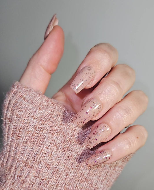 Press -  on Nails Scintillance Rosée Pressonnailsdesign