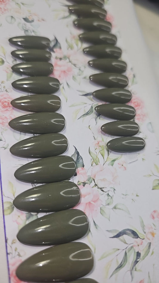 Press-on Nails kaki Olive Pressonnailsdesign