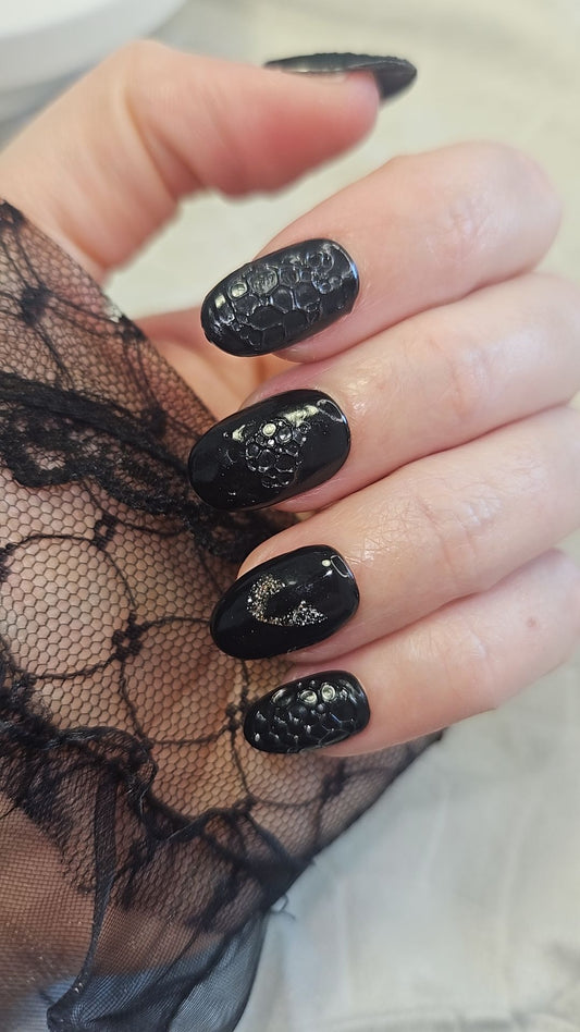Press -  on Nails Noir Hypnotique Pressonnailsdesign