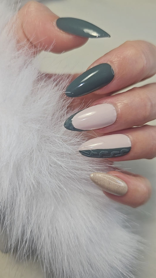 Press - on Nails Army Green Pressonnailsdesign