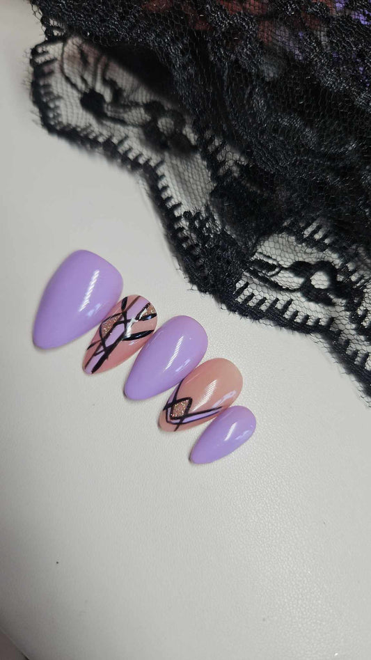 Press-on Nails Nail Art Violet Pressonnailsdesign