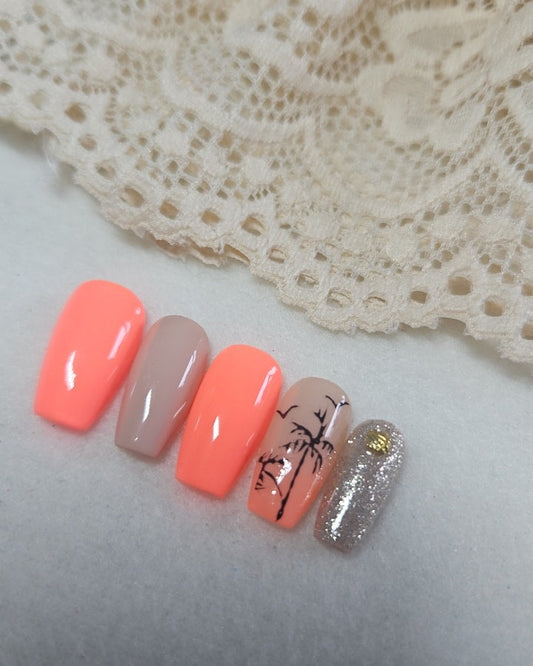Press-On Nails Sable et Tropique Pressonnailsdesign