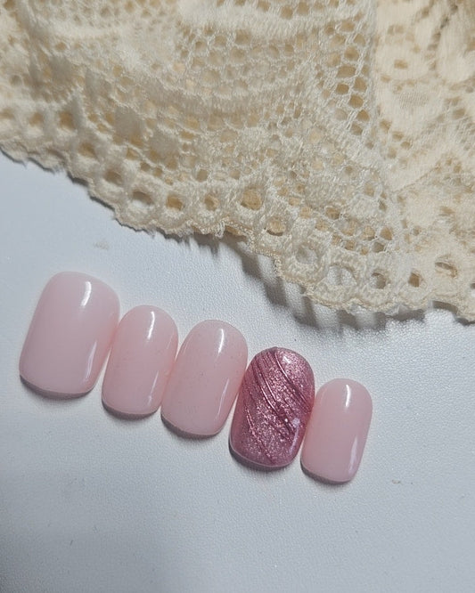 Press-On Nails Éclat Chrome Rose Pressonnailsdesign