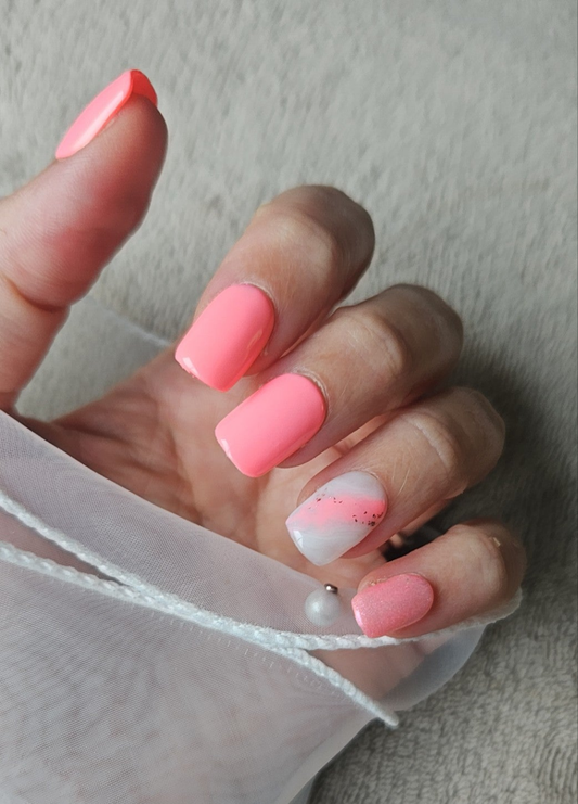 Press-On Nails Rosée de Marbre Pressonnailsdesign