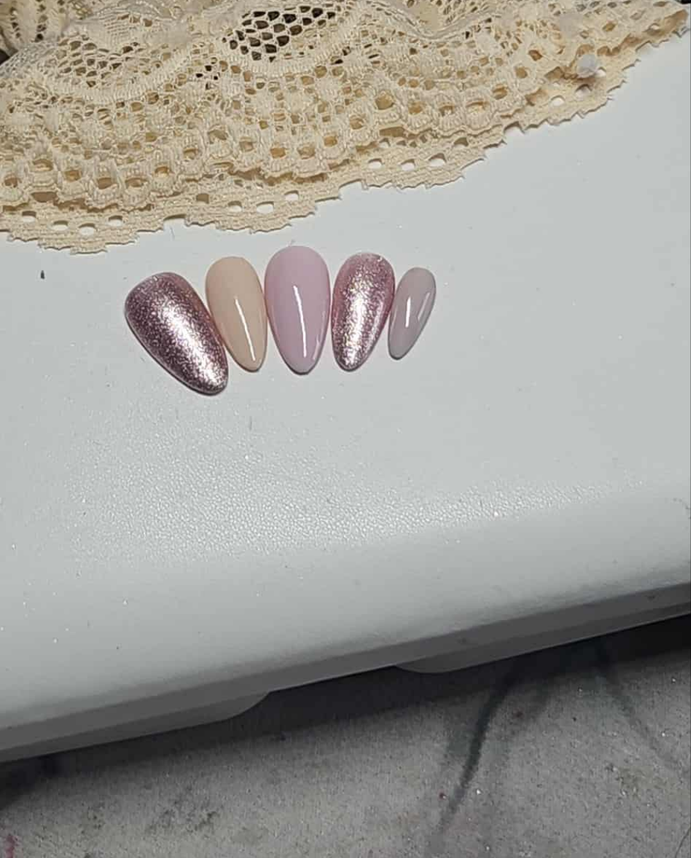 Press On Nails Nude Rose Scintillant Pressonnailsdesign