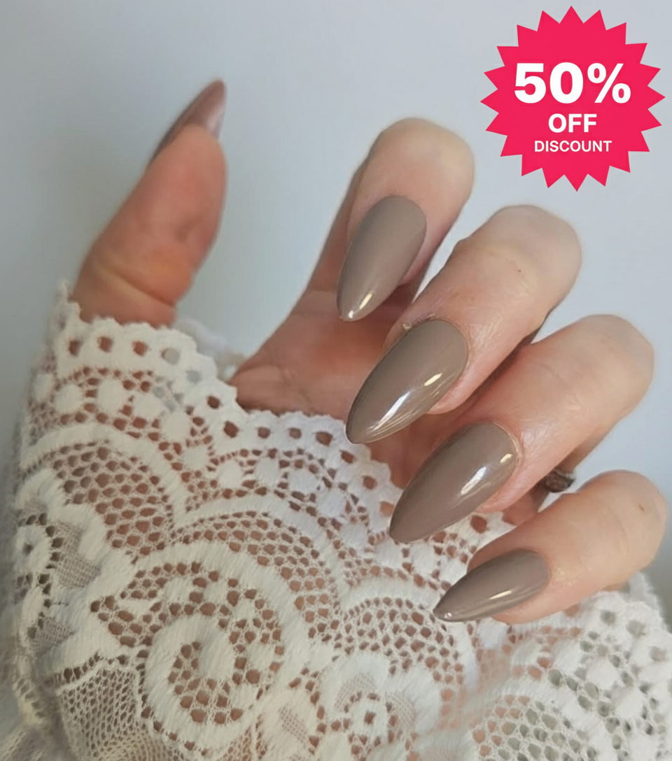 Press-on Nails Douceur marron Choco muffin - PROMO 50% Pressonnailsdesign