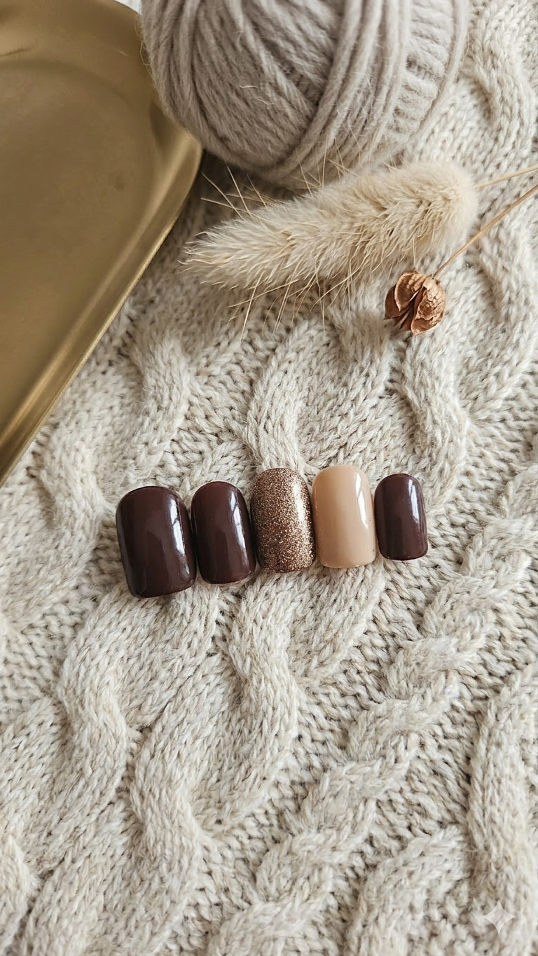 Press-On Nails L'élégance Chocolat Pressonnailsdesign