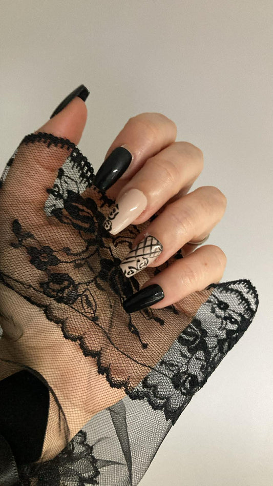 Press-On Nails Nude et Rose de Nuit Pressonnailsdesign