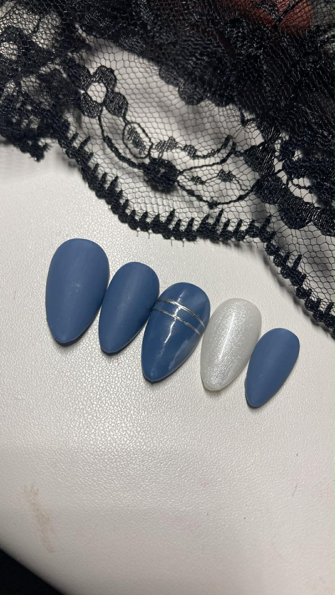 Press-On Nails Hiver & Denim Pressonnailsdesign