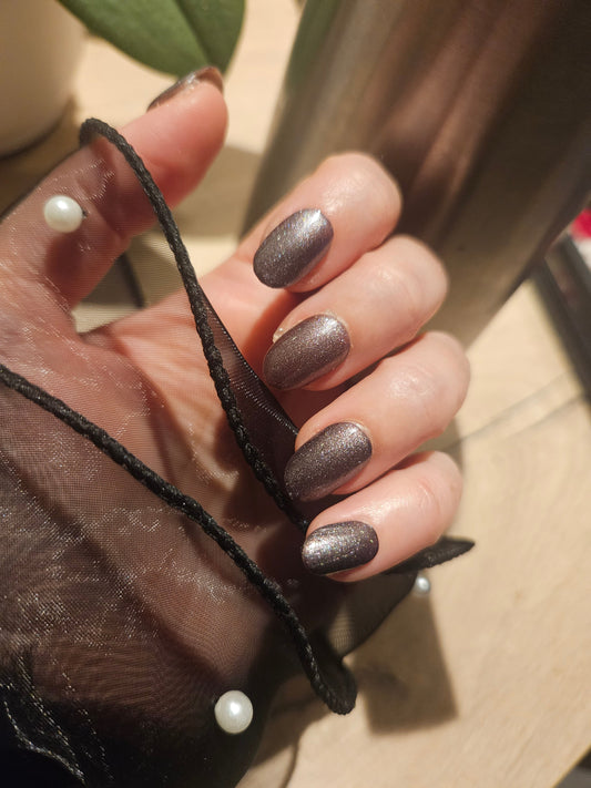 Press-On Nails Gris Sideral Pressonnailsdesign