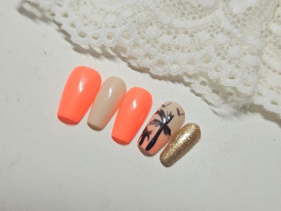 Press-On Nails Sable et Tropique Pressonnailsdesign