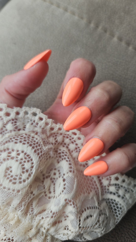 Press - on Nails Néon orange Dear Pressonnailsdesign