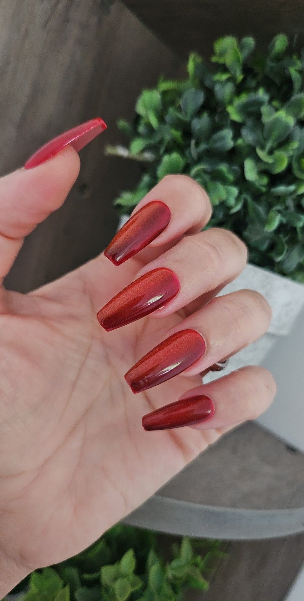 Press-On Nails Red Cat Eyes Pressonnailsdesign