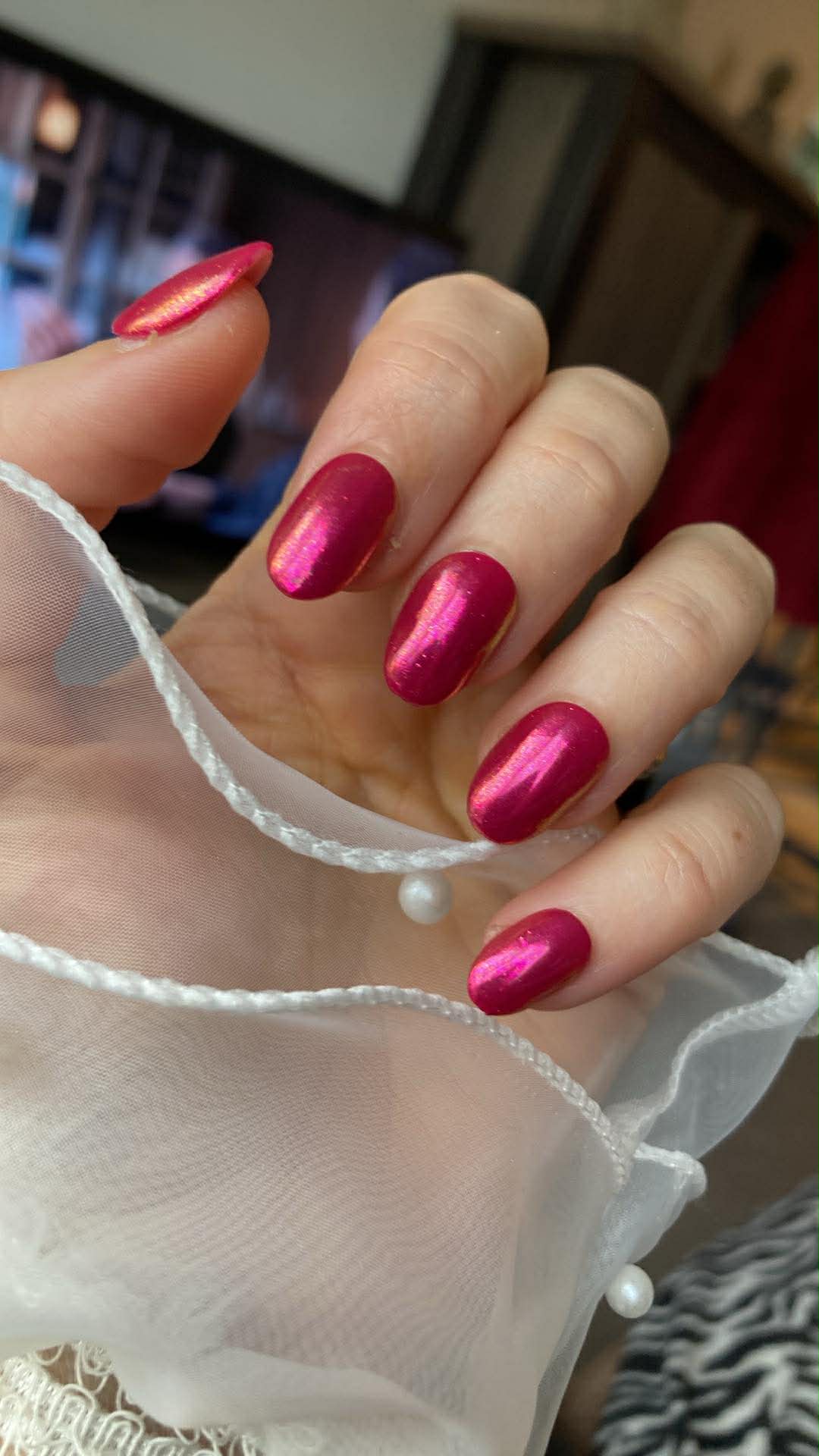 Press-on Nails Rose miroir Pressonnailsdesign