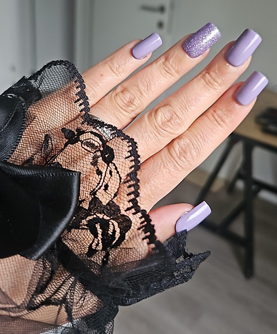 Press- On Nails Glitter Mauve Pressonnailsdesign