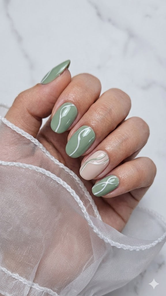 Press-On Nails Sauge Boréale Pressonnailsdesign