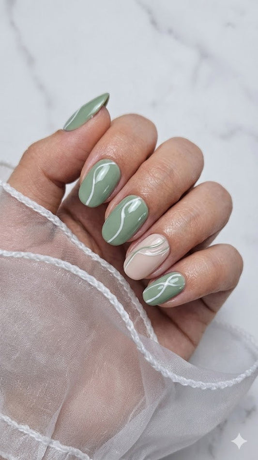 Press-On Nails Sauge Boréale Pressonnailsdesign
