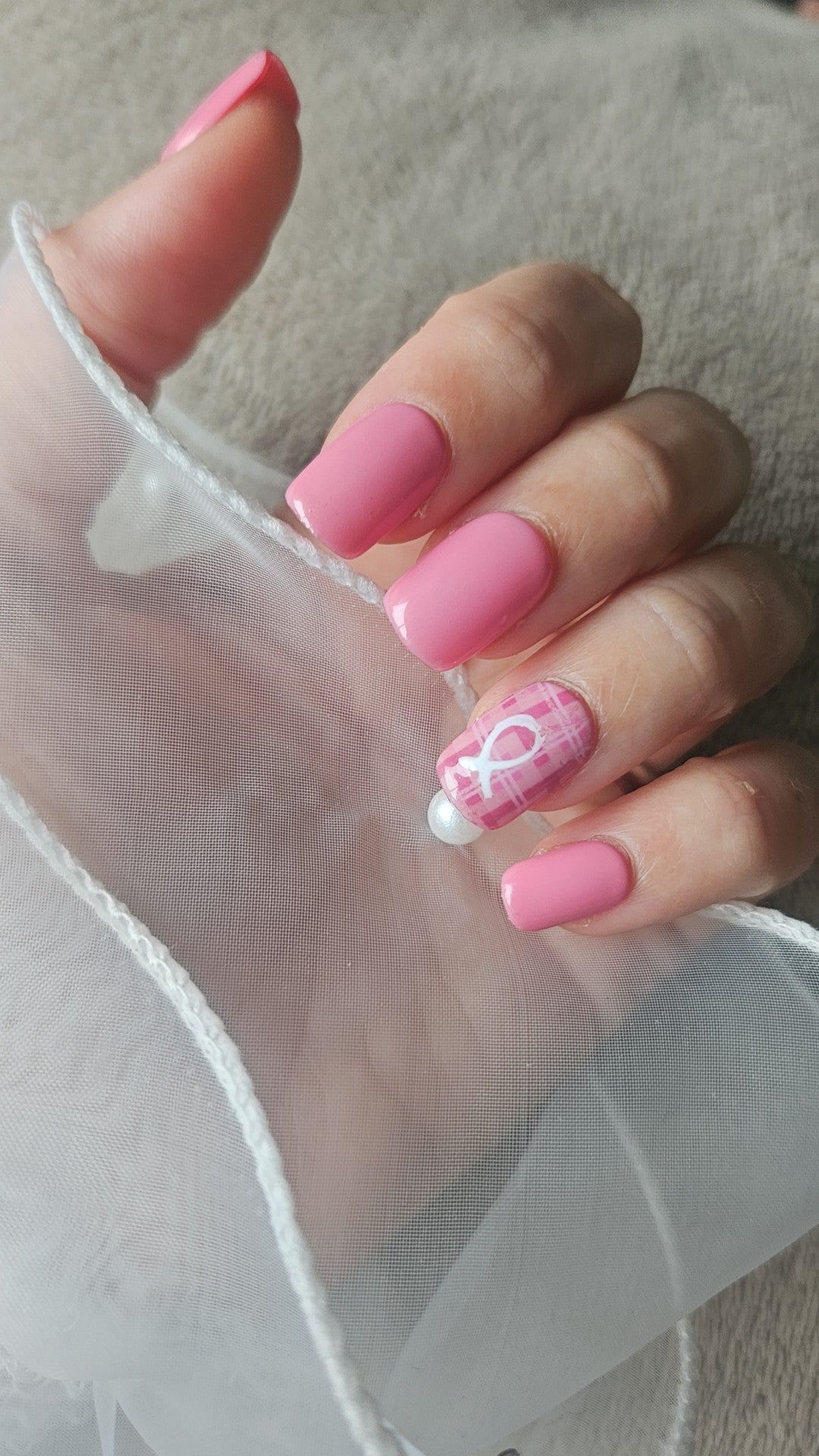 Press-On Nails Ruban D'espoir Pressonnailsdesign