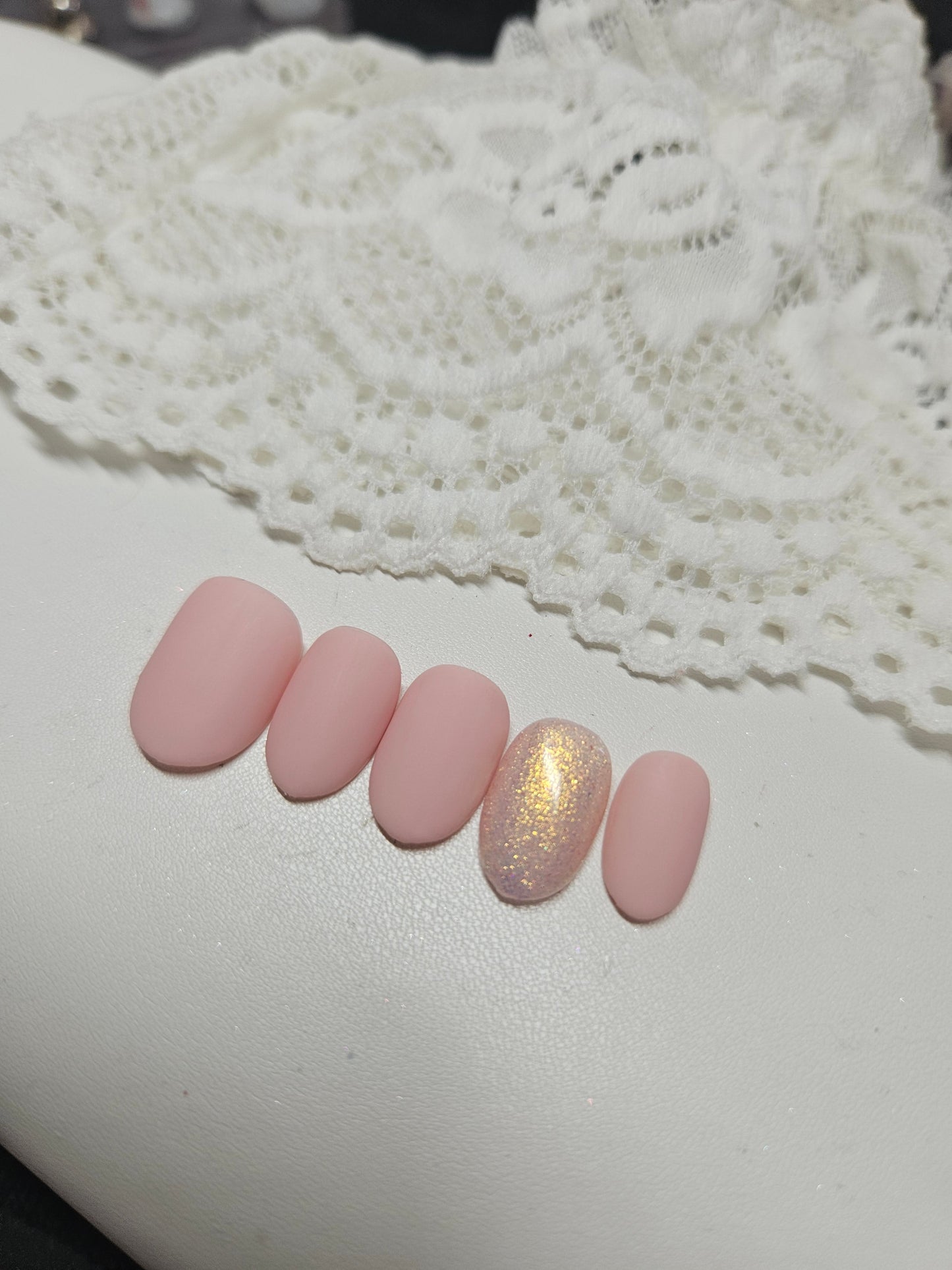 Press-On Nails : Rose Poudré & Reflets Sirène Pressonnailsdesign
