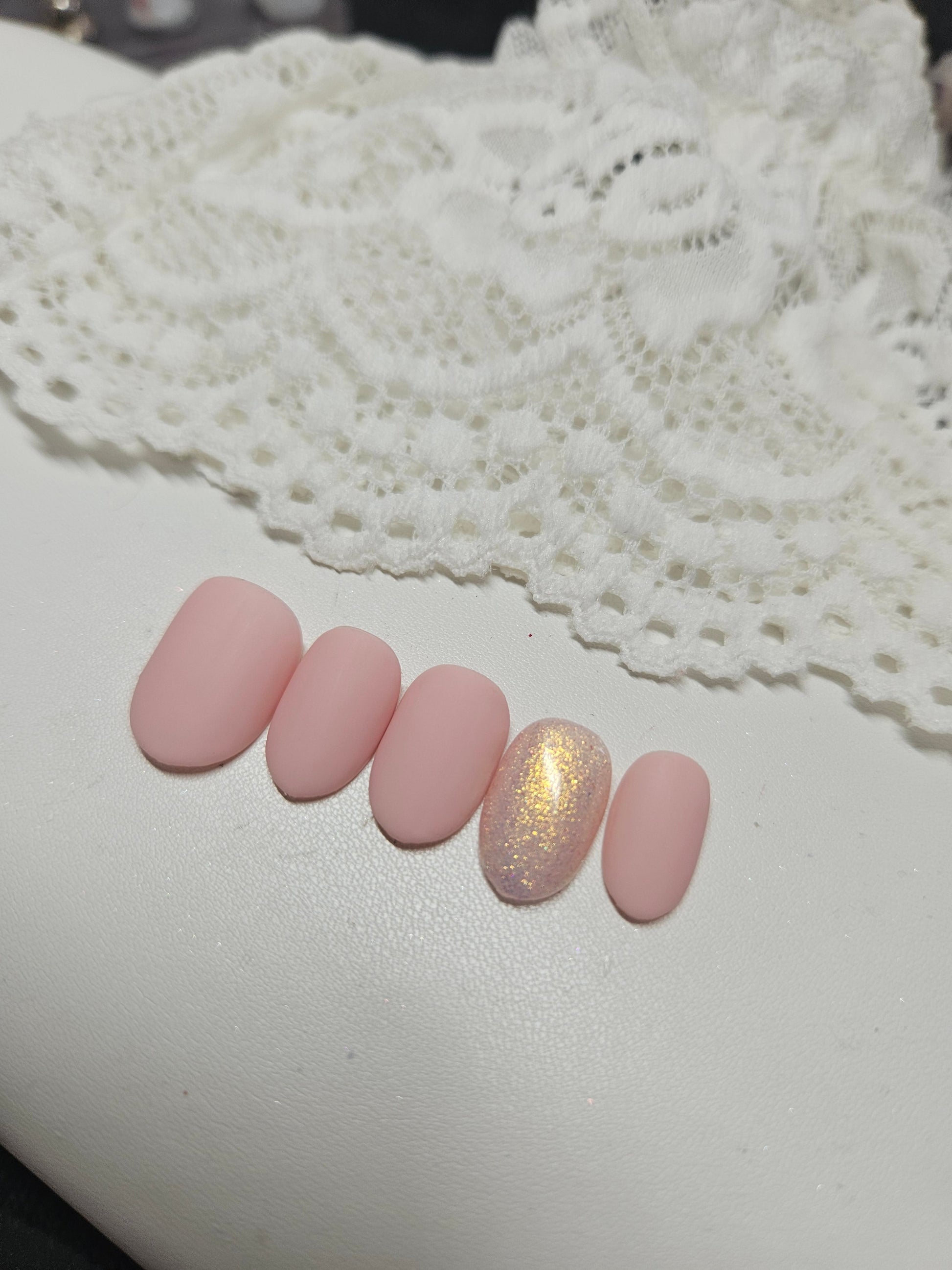 Press-On Nails : Rose Poudré & Reflets Sirène Pressonnailsdesign