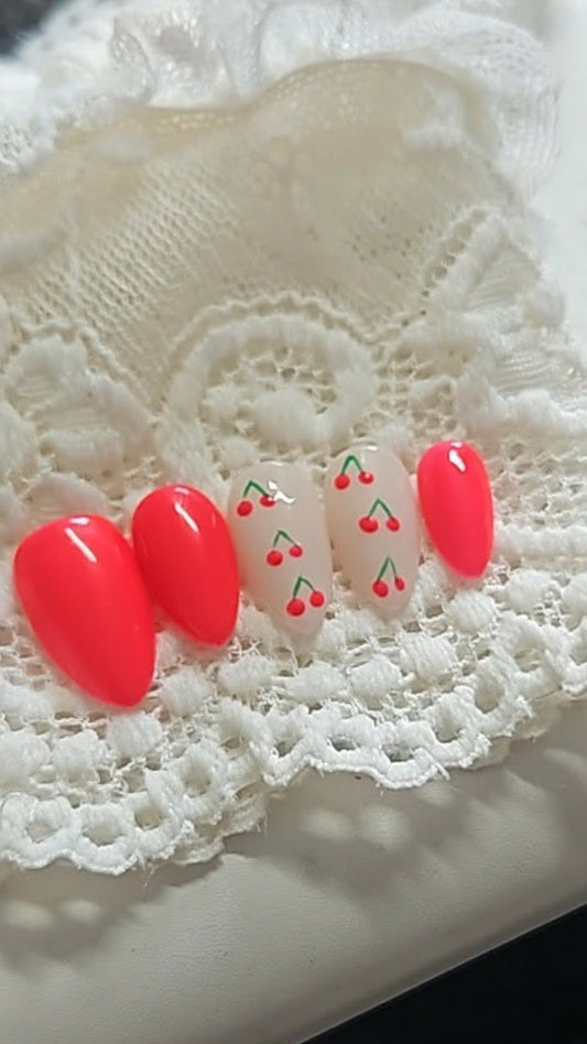 Press-On Nails Cherry Pop Pressonnailsdesign
