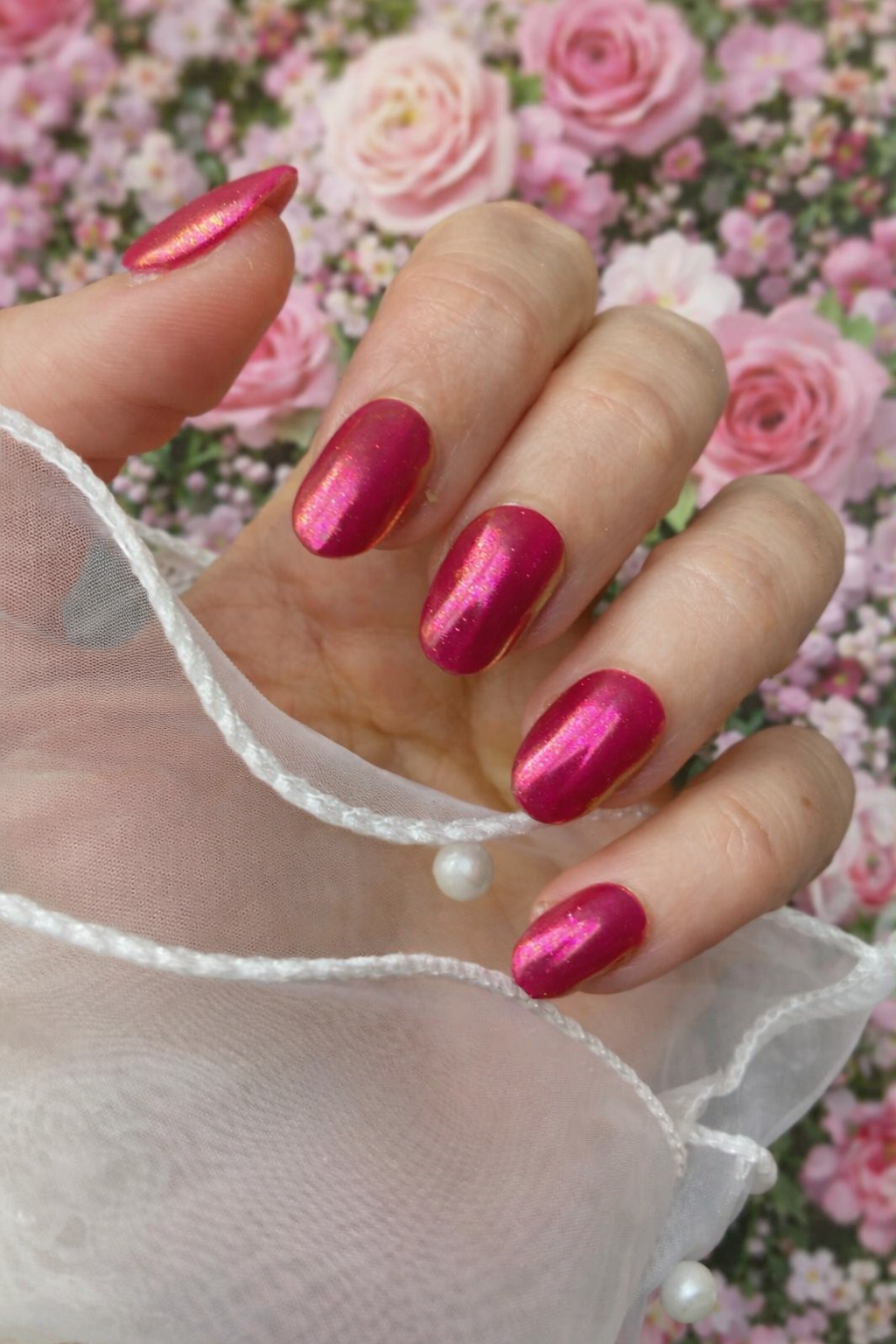 Press-on Nails Rose miroir Pressonnailsdesign