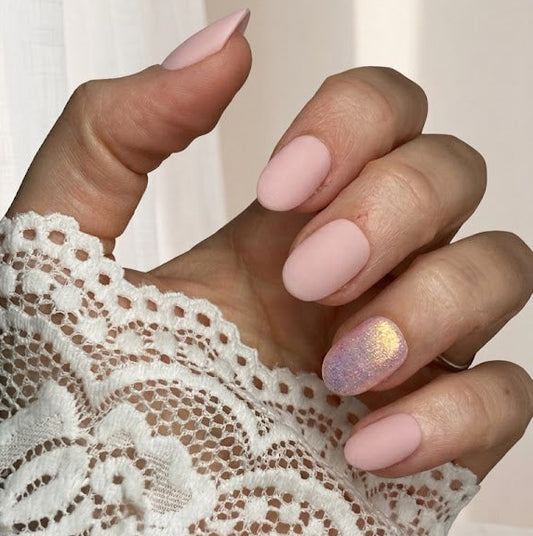 Press-On Nails : Rose Poudré & Reflets Sirène Pressonnailsdesign