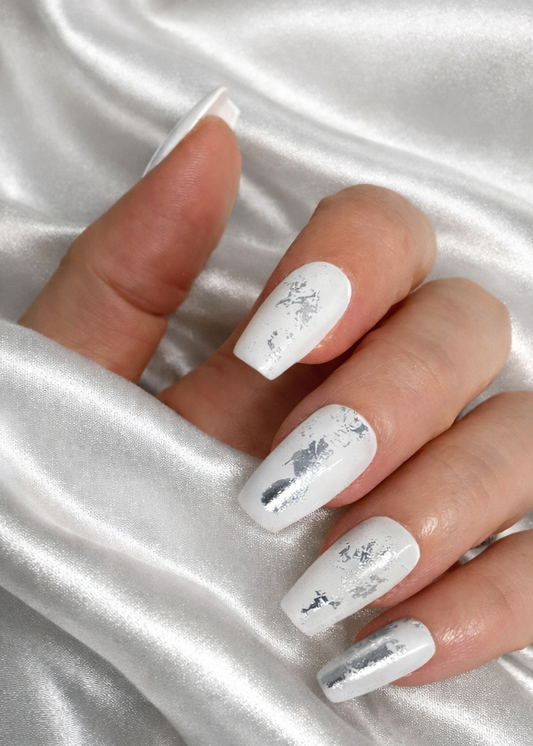 Press-On Nails Éclat D'argent Pressonnailsdesign