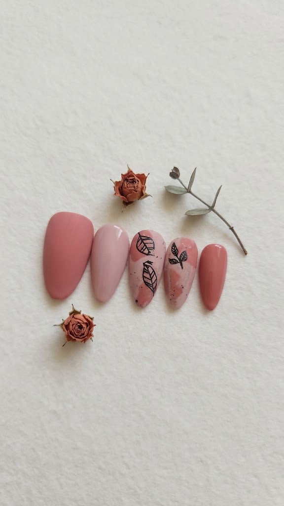 Press-On Nails Nuances de Roses Pressonnailsdesign