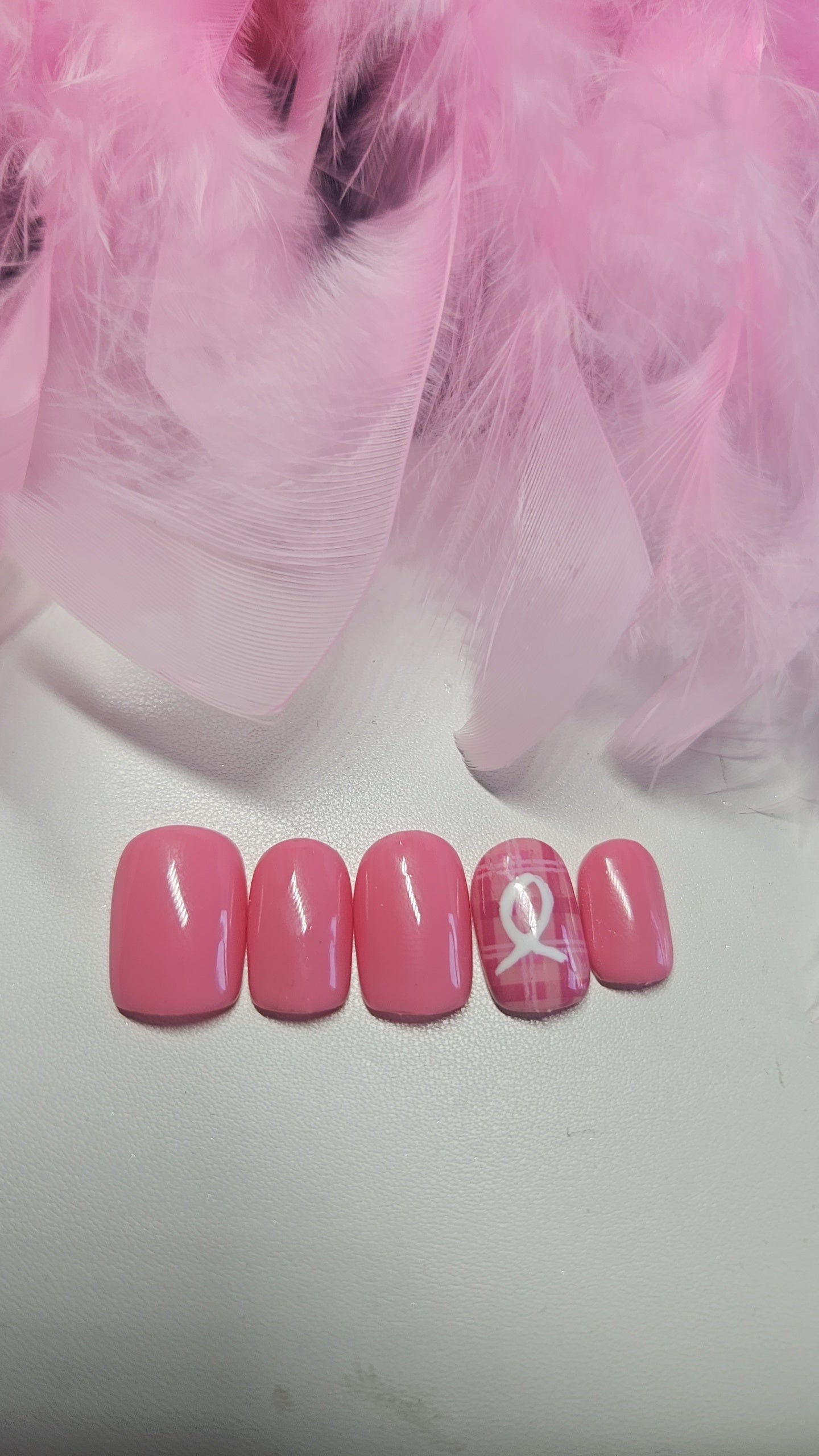 Press-On Nails Ruban D'espoir Pressonnailsdesign