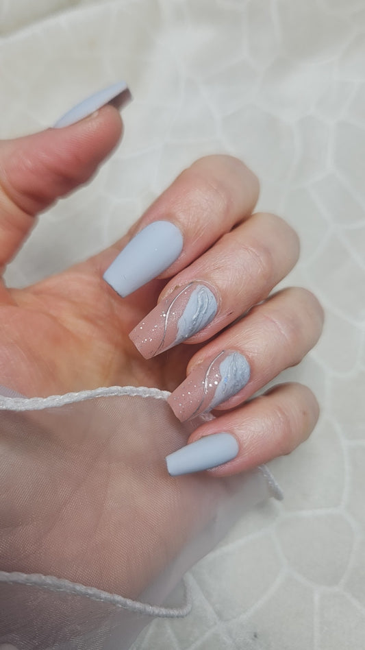 Press-On Nails Éclat gris