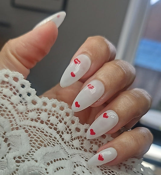Press-On Nails Éclat Lacté & Douceur de Cœur Pressonnailsdesign