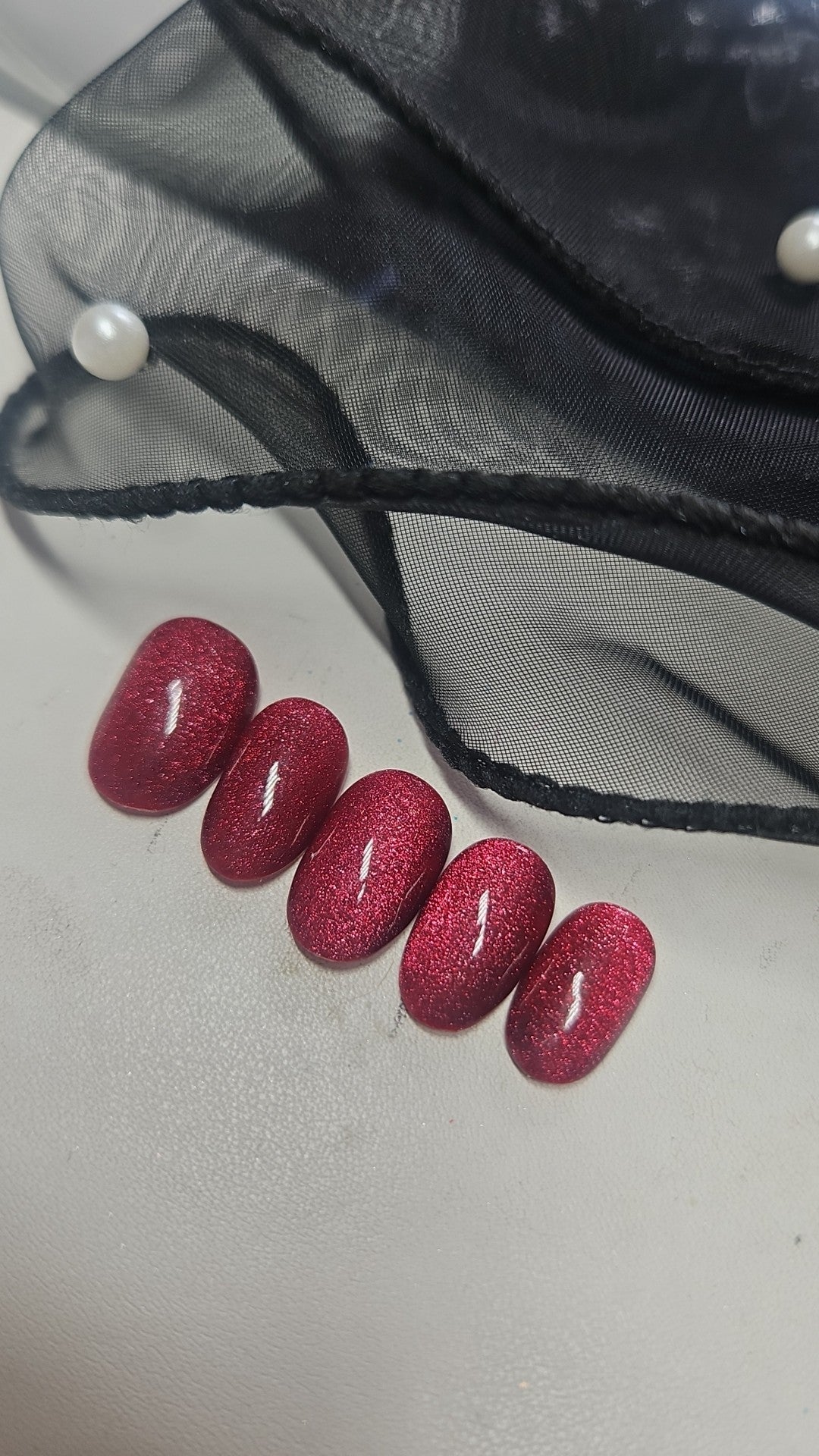 Press-On Nails Red Cat Eyes Pressonnailsdesign
